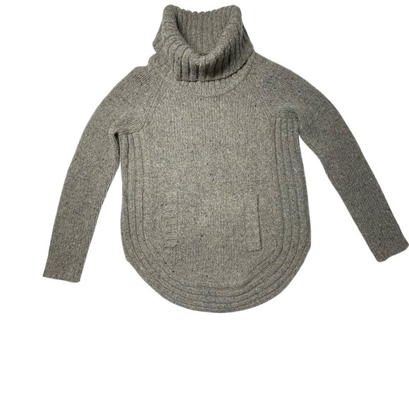 Vintage Cynthia Rowley XS Tan Gray Speckled Knit Wool Blend Turtleneck Sweater - Picture 16 of 16